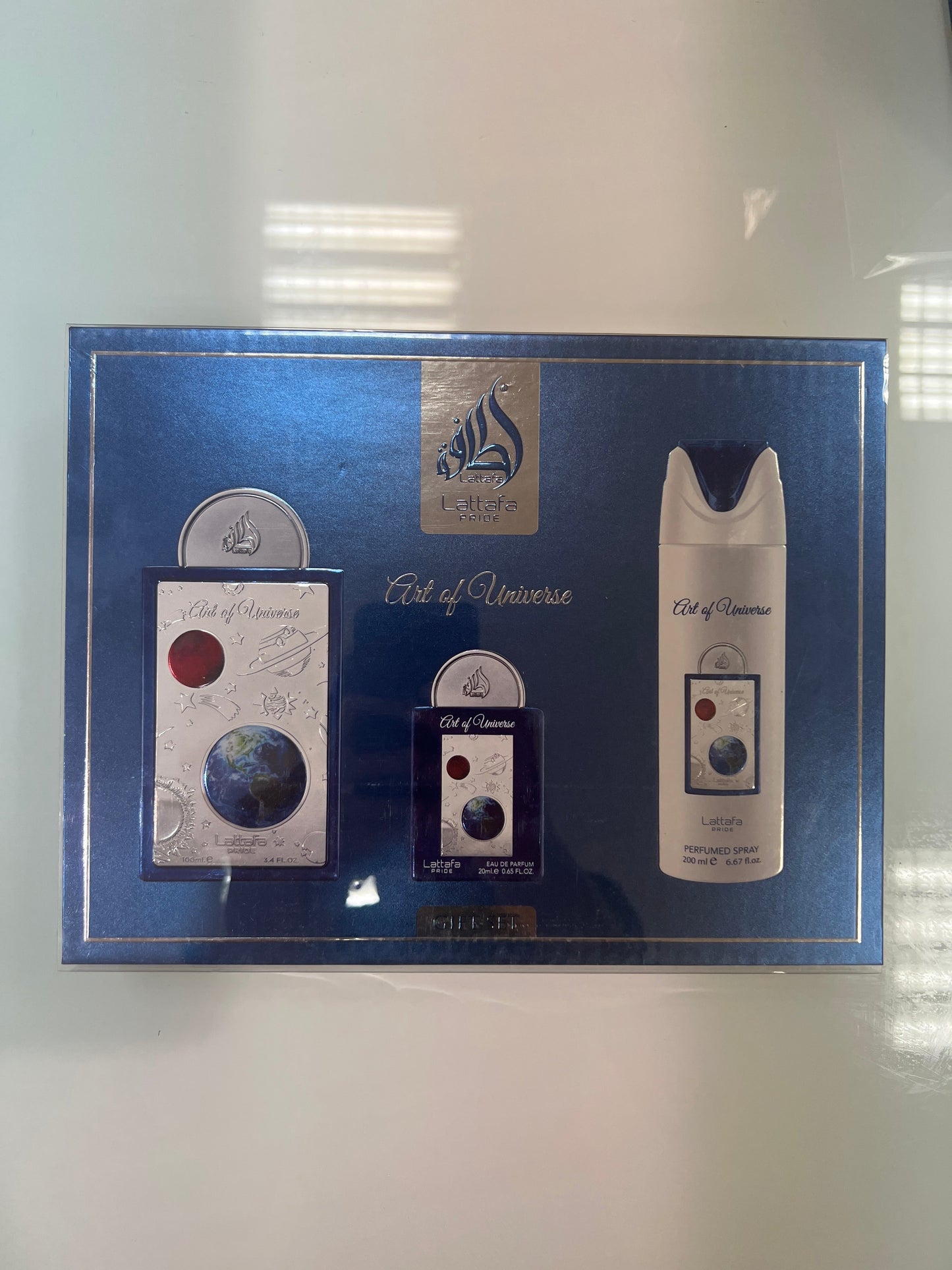 🎁 Set de Regalo Art of Universe – Agua de Perfume 100 ml + Body Spray 200 ml + Gel de Ducha 100 ml