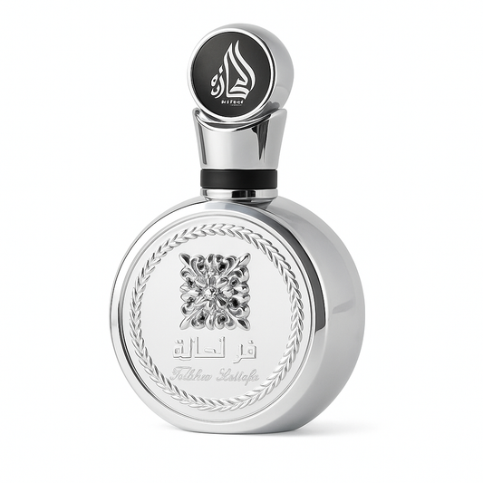 Fakhar Platinum – Lattafa (100 ml) · Perfume Árabe Masculino Fresco, Amaderado y Elegante