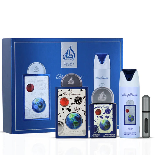 🎁 Set de Regalo Art of Universe – Agua de Perfume 100 ml + Body Spray 200 ml + Gel de Ducha 100 ml