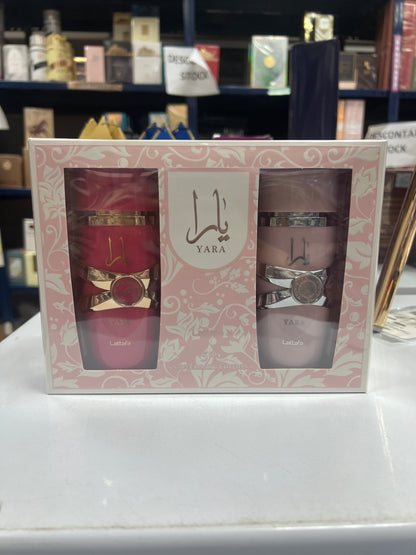 💞 Pack Yara Crush + Yara Pink – Lattafa (2x100 ml) · Perfumes Árabes Femeninos Dulces, Frutales y Elegantes
