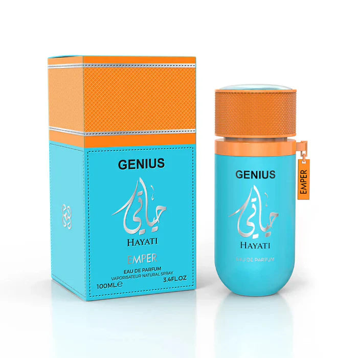 Hayati Genius – Emper (100 ml EDP) · Perfume Árabe Masculino Fresco, Amaderado y Versátil Estilo Sauvage