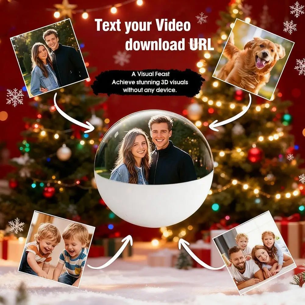 Reproductor de vídeo con bola de cristal 3D, pantalla de audio y vídeo, bola electrónica de memoria, regalo de cumpleaños, recuerdo para familiares y amigos.