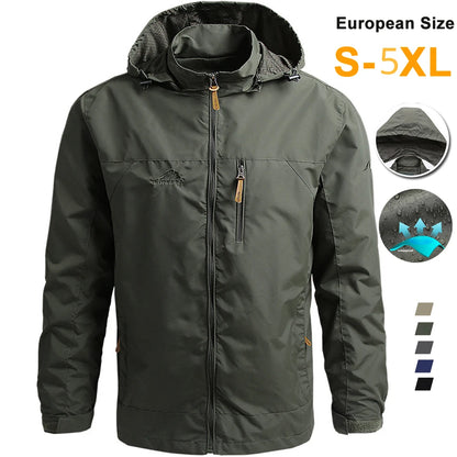 Chaqueta táctica cortavientos para hombre, impermeable, con capucha, para exteriores, deportiva, militar, talla europea, S-5XL, para escalada de campo, ropa fina