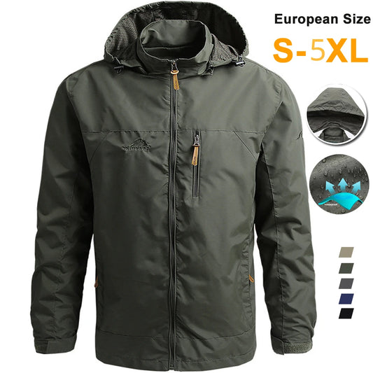 Chaqueta táctica cortavientos para hombre, impermeable, con capucha, para exteriores, deportiva, militar, talla europea, S-5XL, para escalada de campo, ropa fina