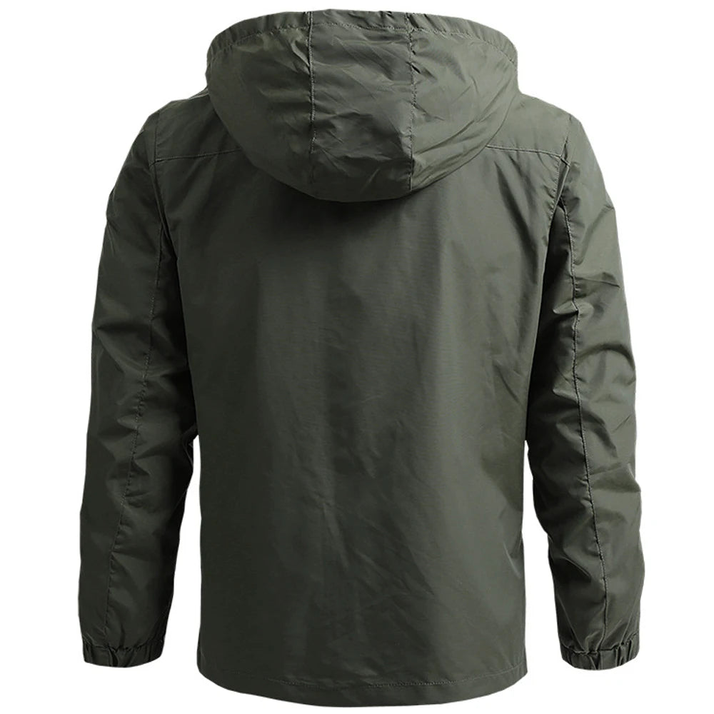 Chaqueta táctica cortavientos para hombre, impermeable, con capucha, para exteriores, deportiva, militar, talla europea, S-5XL, para escalada de campo, ropa fina
