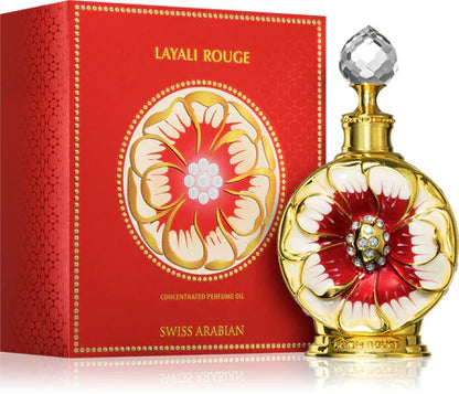 🌹 Swiss Arabian Layali Rouge Perfume Oil 15 ml – La Joya Oriental que Despierta Pasiones